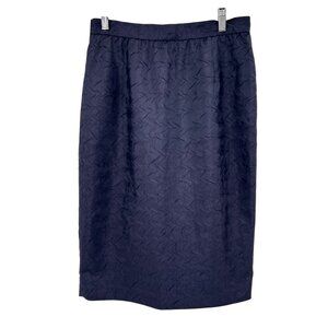 Colours By Alexander Julian Navy Textured Pencil Skirt Size 12 Office Academia